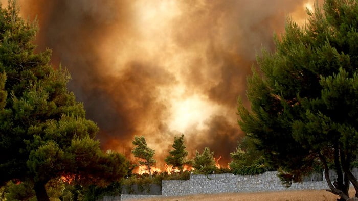 Νέα φωτιά στα Βίλια Αττικής - Καίγονται σπίτια