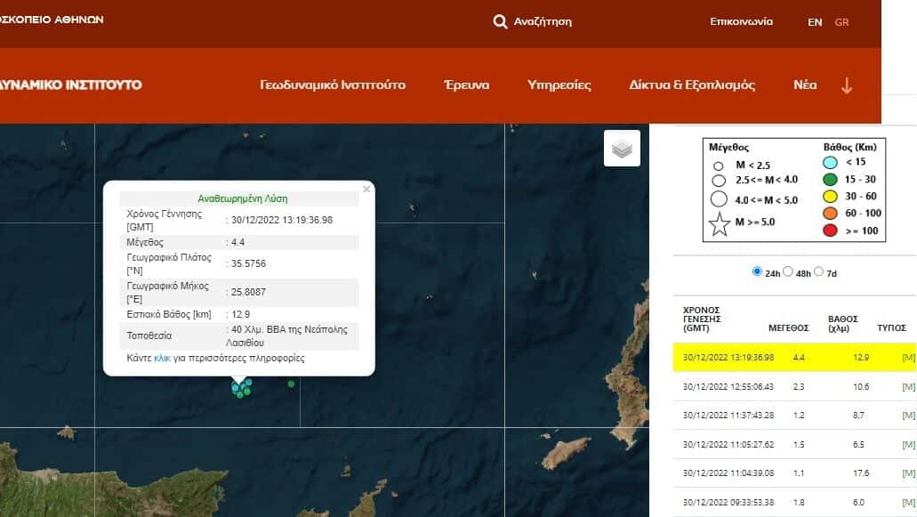 ΤΩΡΑ-Σεισμός 4,4 Ρίχτερ στην Κρήτη