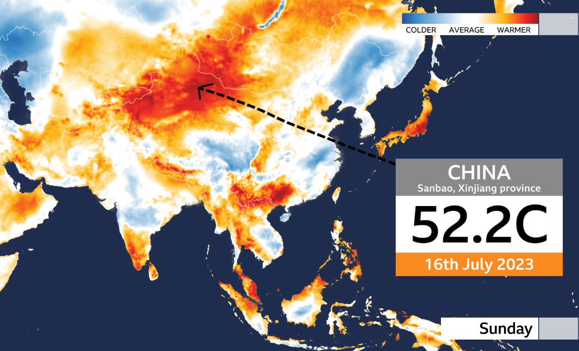 Θερμοκρασία - ρεκόρ 52,2 βαθμών στην βορειοδυτική Κίνα