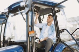 man blue shirt guy tractor agricultural machinery 1157 43614