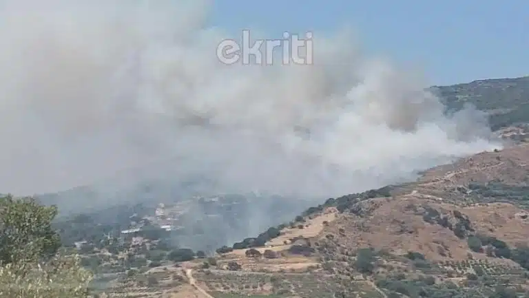 Φωτιά στα Χανιά – Μήνυμα για εκκένωση σε δύο χωριά από το 112