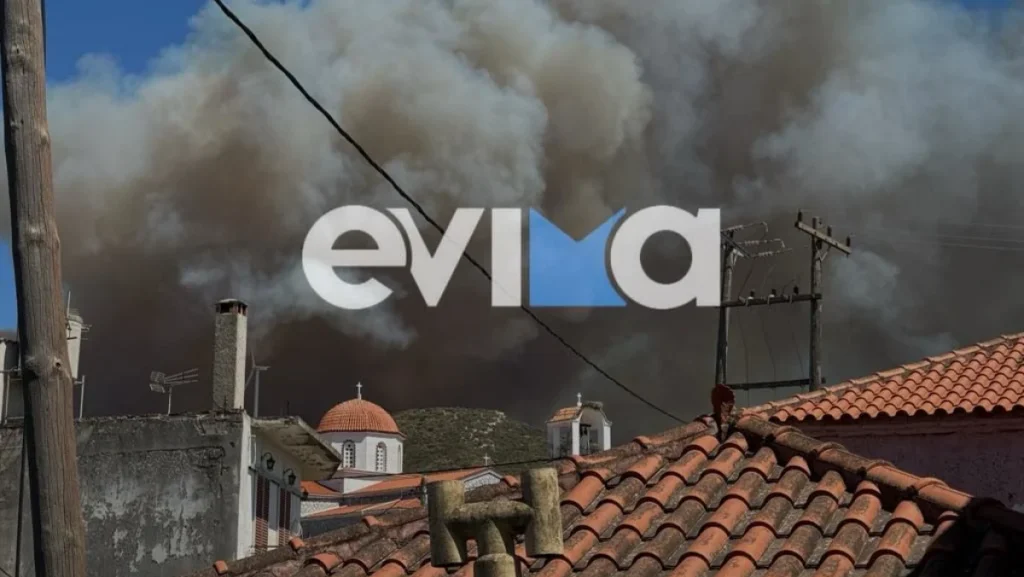 Μεγάλη φωτιά τώρα στην Εύβοια – Μήνυμα από το 112