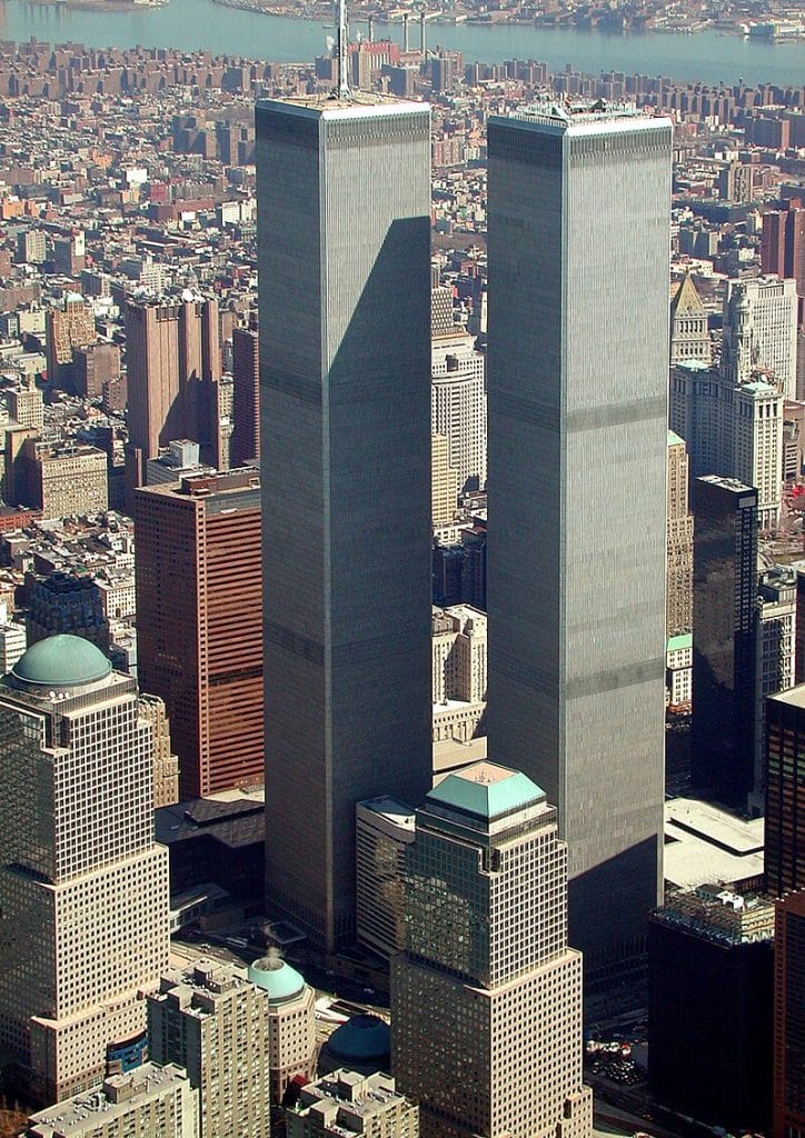 World Trade Center New York City aerial view March 2001