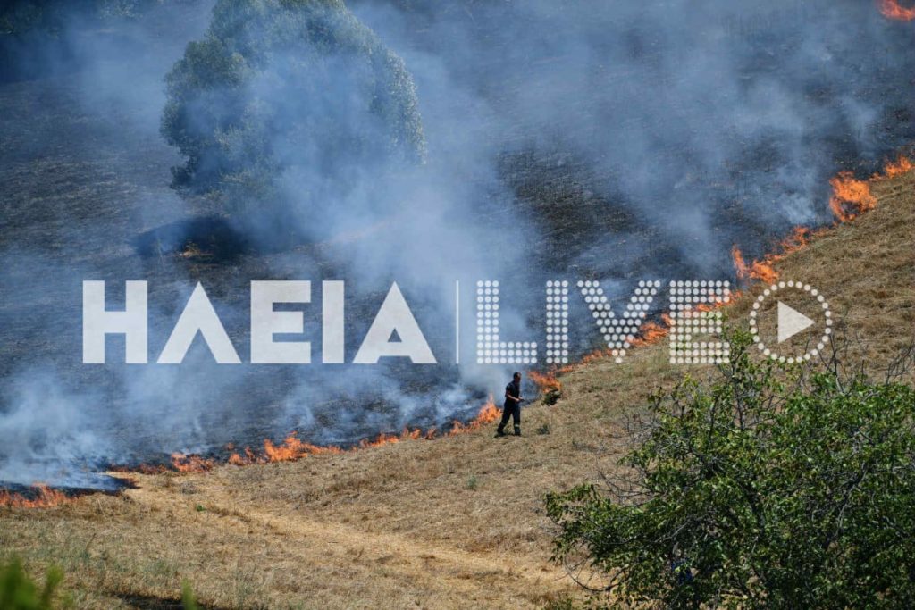 Μεγάλη πυρκαγιά στην Αρχαία Ολυμπία- Μάχη με 3 μέτωπα