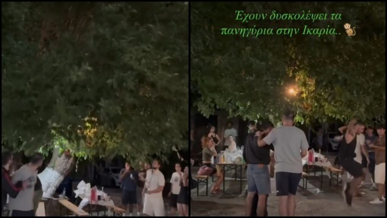 Viral στη Ικαρία: Νεαρός κατέβηκε από δέντρο σε πανηγύρι και άρχισε να χορεύει- Βίντεο