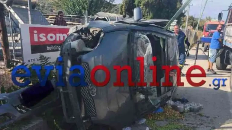 Ντεραπάρισμα αυτοκινήτου στα Λουτρά Αιδηψού