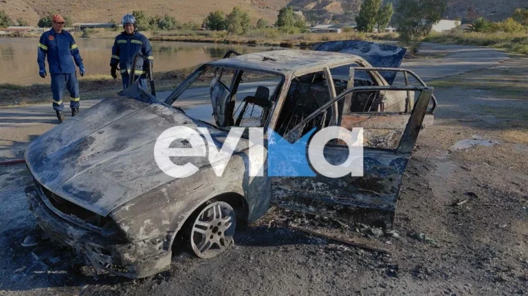 Στις φλόγες τυλίχθηκε αυτοκίνητο στη Λάμψακο Ευβοίας