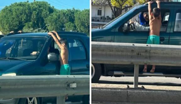 Πάτρα: Ανήλικα παιδιά κρέμονται από κινούμενα οχήματα ζητώντας χρήματα (φωτο)