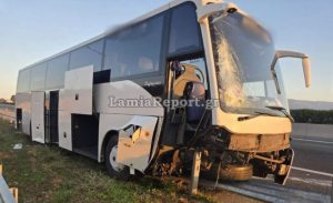 Τροχαίο με τουριστικό λεωφορείο στην Εθνική Οδό – Έξι τραυματίες στο νοσοκομείο