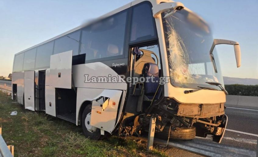 Τροχαίο με τουριστικό λεωφορείο στην Εθνική Οδό – Έξι τραυματίες στο νοσοκομείο