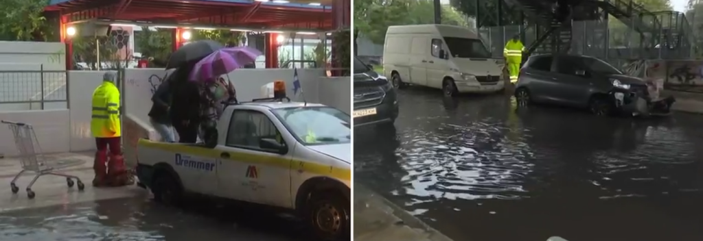 Μοσχάτο: Πολίτες επιβιβάστηκαν σε καρότσα αγροτικού για να περάσουν τον δρόμο (VIDEO)
