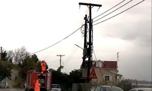 Κέρκυρα: Φωτιά σε κολόνα της ΔΕΗ στο Πέραμα