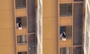 Viral: Ερωμένη κρέμεται από τον 10ο όροφο για να μην τη βρει η σύζυγος! (VID)