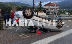 Στιγμές τρόμου στο Γιαννιτσοχώρι: Ανεμοστρόβιλος ανέτρεψε αυτοκίνητο