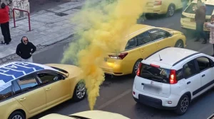 Σε εξέλιξη μηχανοκίνητη πορεία ταξί στο κέντρο της Αθήνας