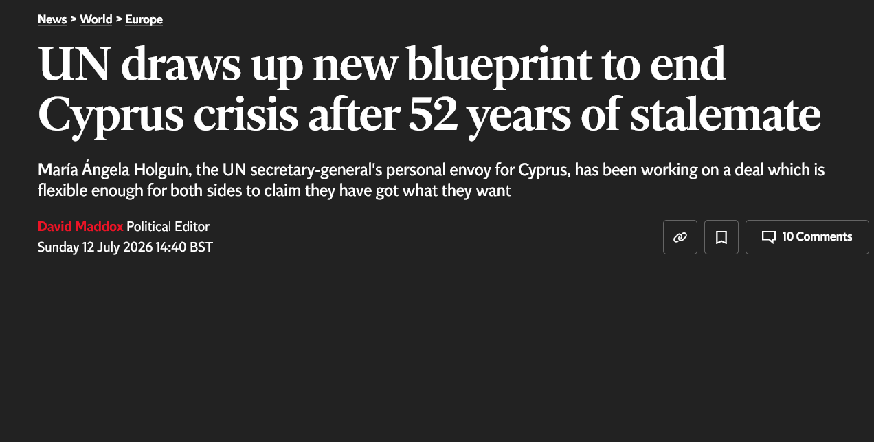 Screenshot 2026\-07\-13 at 14\-38\-44 UN draws up new blueprint to end Cyprus crisis after 52 years of stalemate The Independent