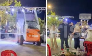 Το viral βίντεο με τη Γωγώ Τσαμπά: Της πέταξαν λουλούδια με… φορτωτή στα Φάρσαλα