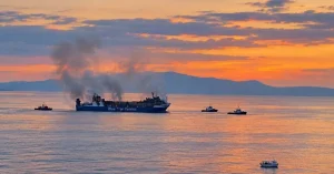 Blue Carrier 2: Στα Ναυπηγεία Ελευσίνας μετά τη φωτιά