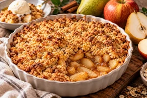 Crumble Μήλου & Αχλαδιού: Το Γλυκό που θα κάνει το σπίτι σου να μυρίσει Χριστούγεννα
